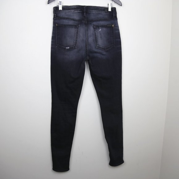 7 For All Mankind The High Waist Skinny Semi Distressed Denim Jeans - Picture 8 of 8